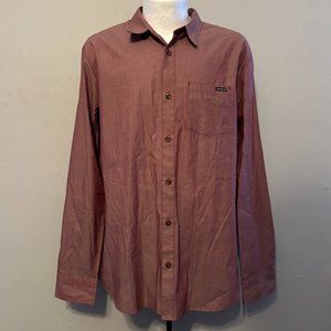 Oakley Men's Long Sleeve Button Down Shirt Ellipse Woven Fired Brick Size XL